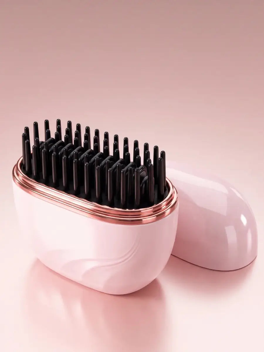Mini Cordless Heated Straightening Brush for Hair Touch-Ups