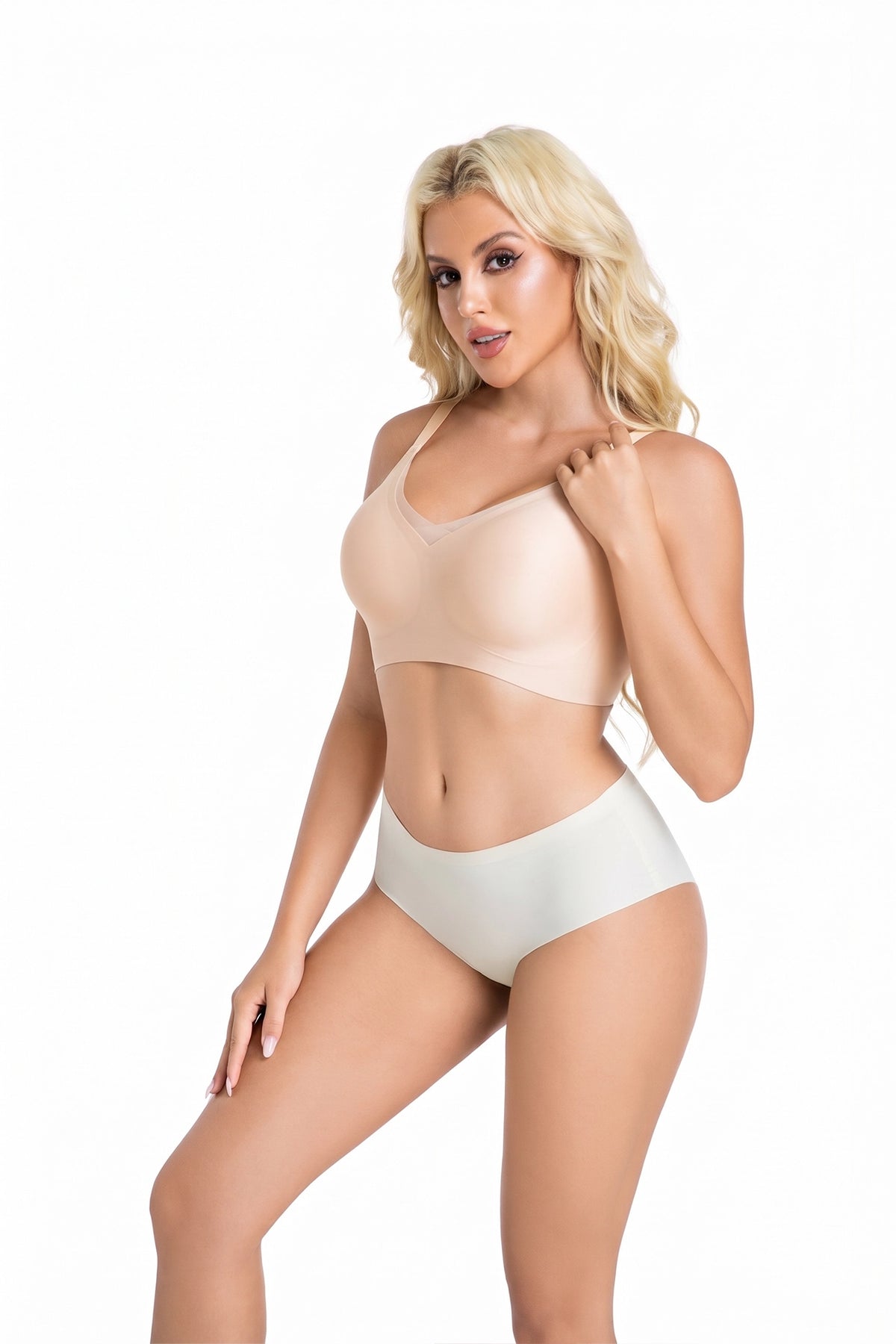 Women's Seamless Lace-Edge Wireless Bra for Everyday Comfort