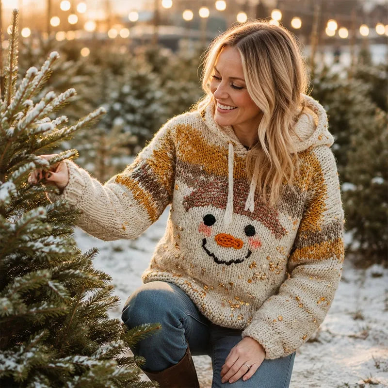 Women’s 3D-Print Knit Pullover Sweatshirt