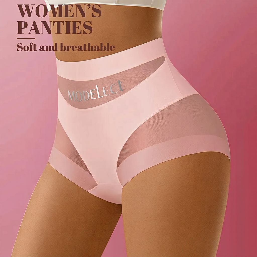 2 Pcak Chic Mesh Patchwork High-Waist Panties