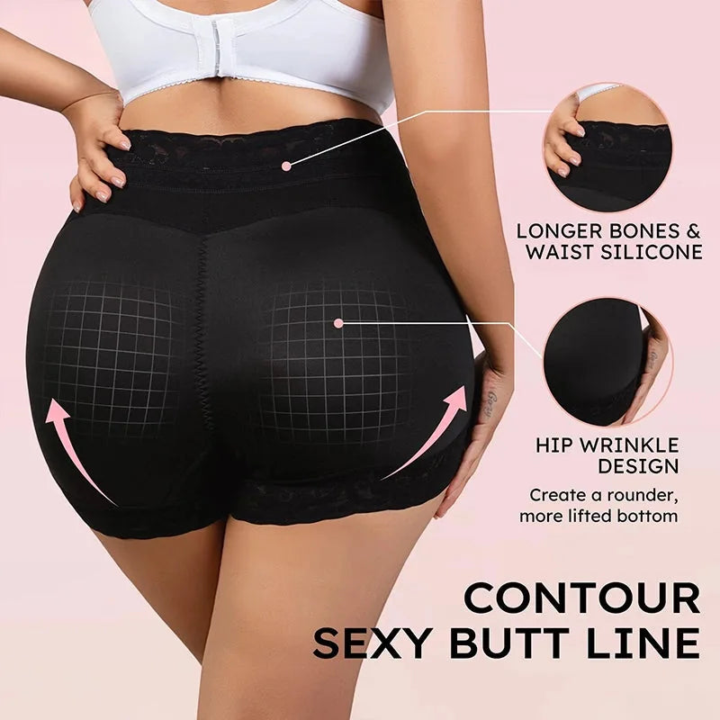 High-Waist Lace Butt-Lift Shapewear Shorts