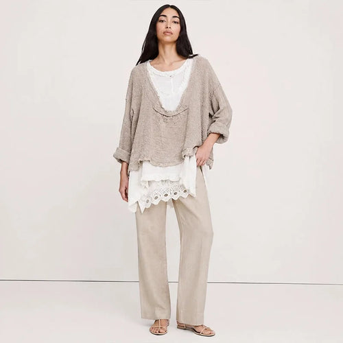 Women’s Deep-V Layered Two-Piece Top Set