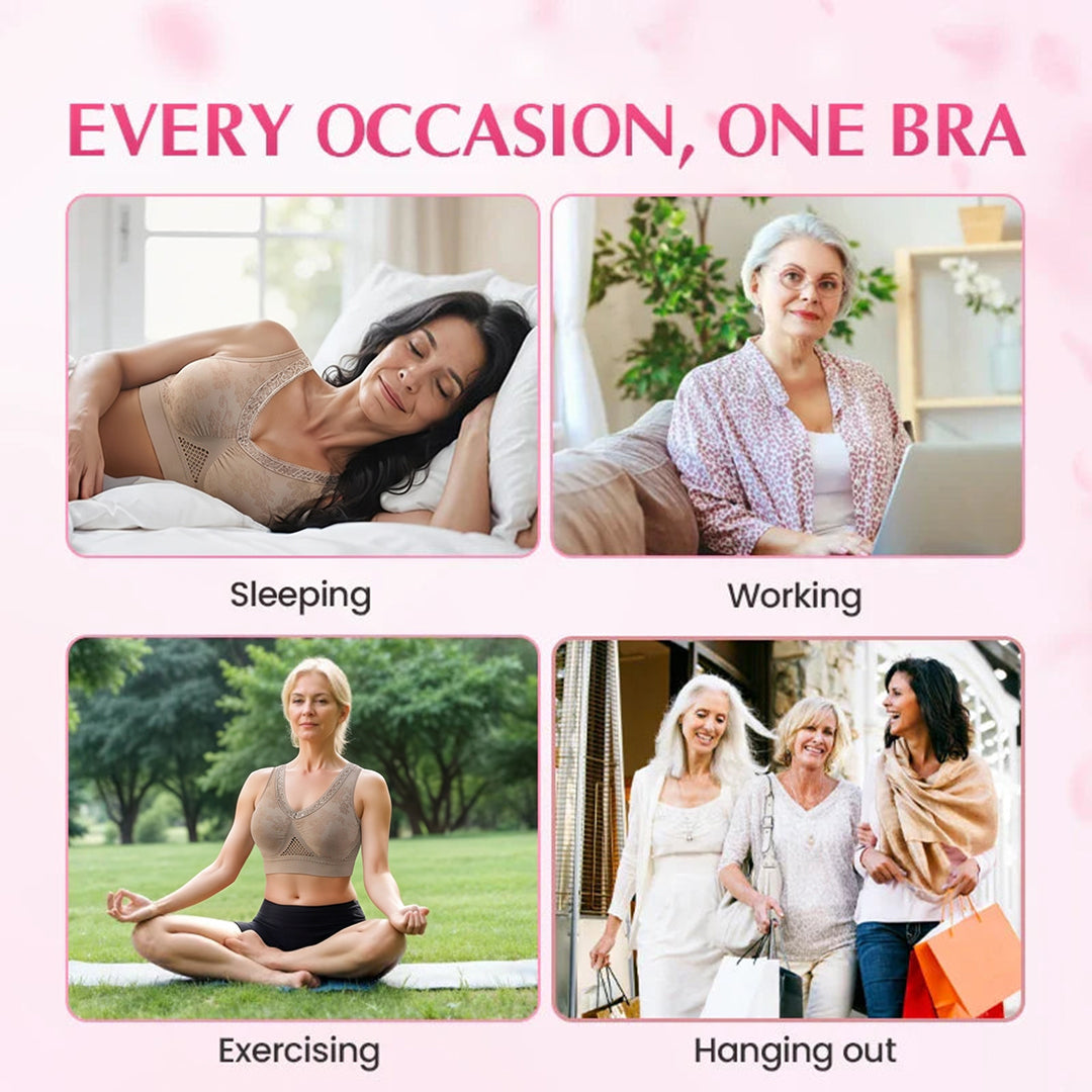 Lace Trim Breathable Bra 2 Pcs