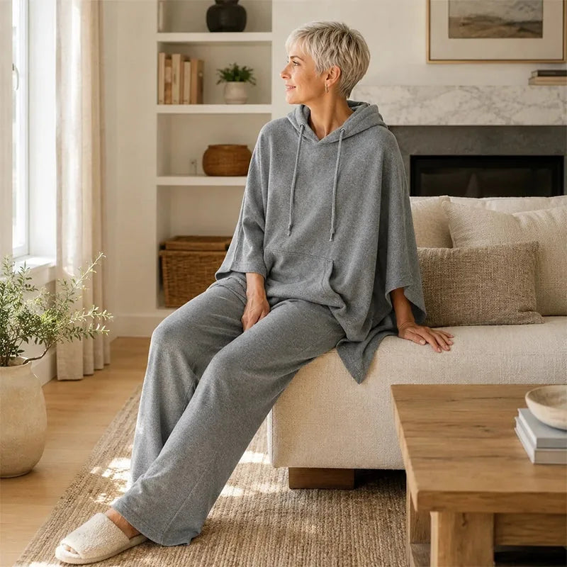 Women’s Asymmetric Hem Sweatshirt and Pants Set