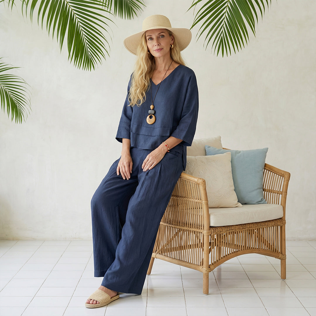Relaxed Two-Piece Wide-Leg Set