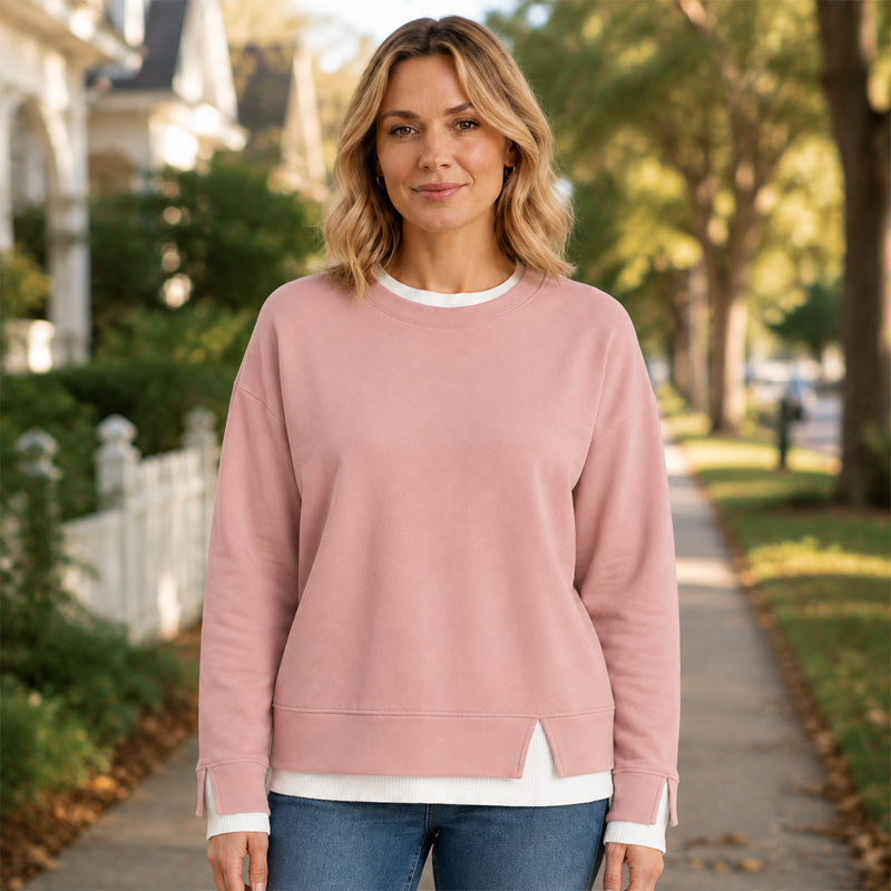 Women’s Faux-Layered Oversized Sweatshirt