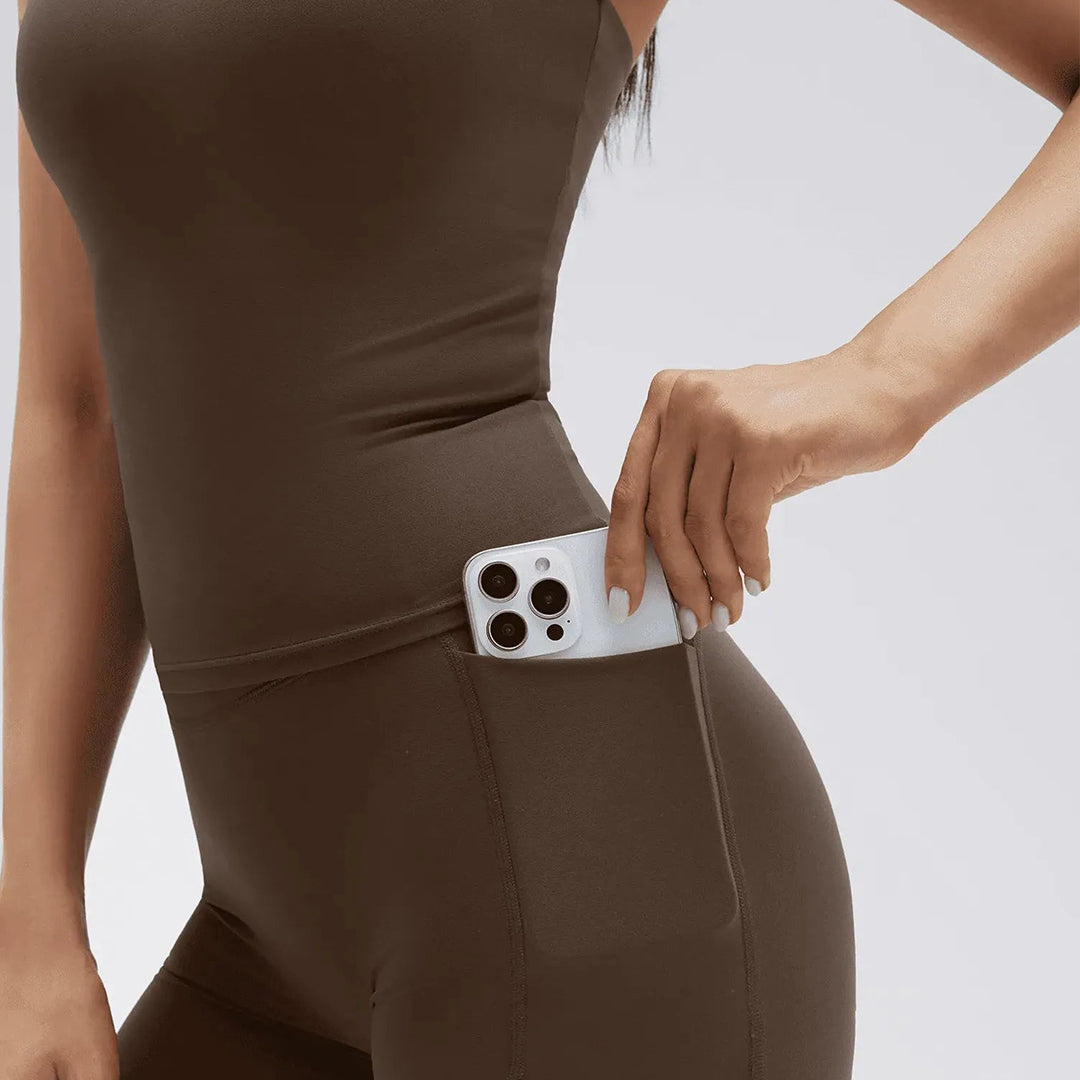 Halter Neck High Waisted 2 Piece Workout Sets