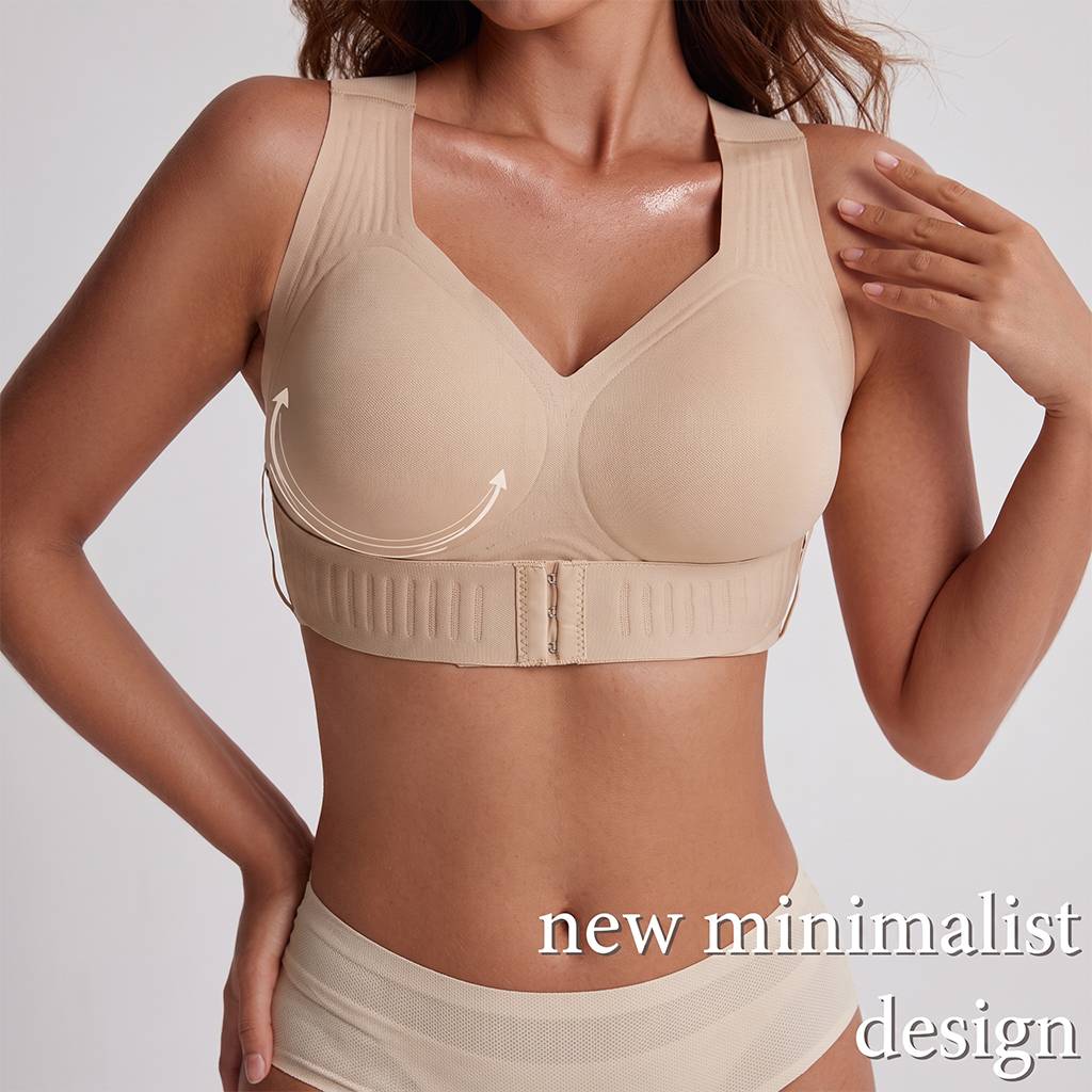 Front-Closure Cross-Back Wireless Support Bra