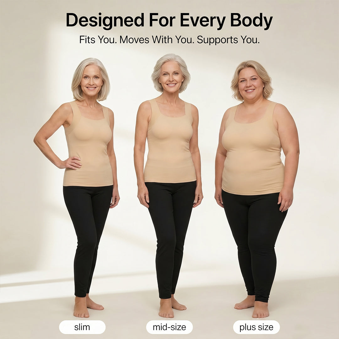 Women's U Neck Thermal Tank Tops with Built-In Bra