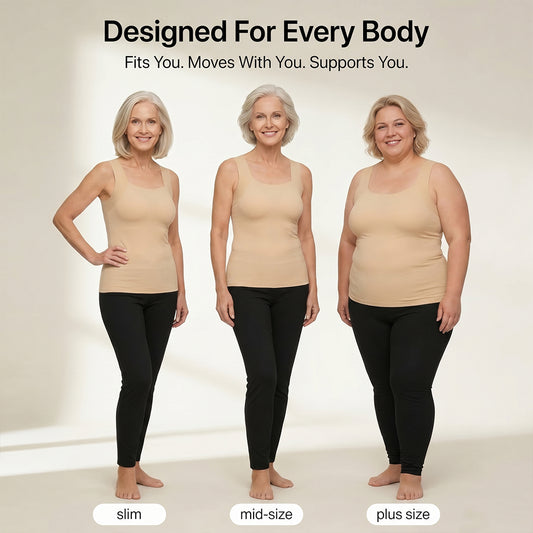 Women's U Neck Thermal Tank Tops with Built-In Bra
