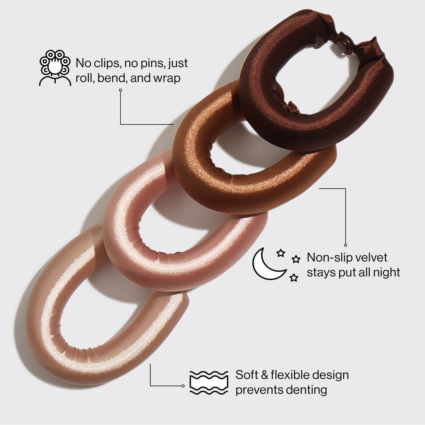 Rosewood Jumbo Satin Flexi Rods – 4PCS x 2 Sets (Total 8 Rods)