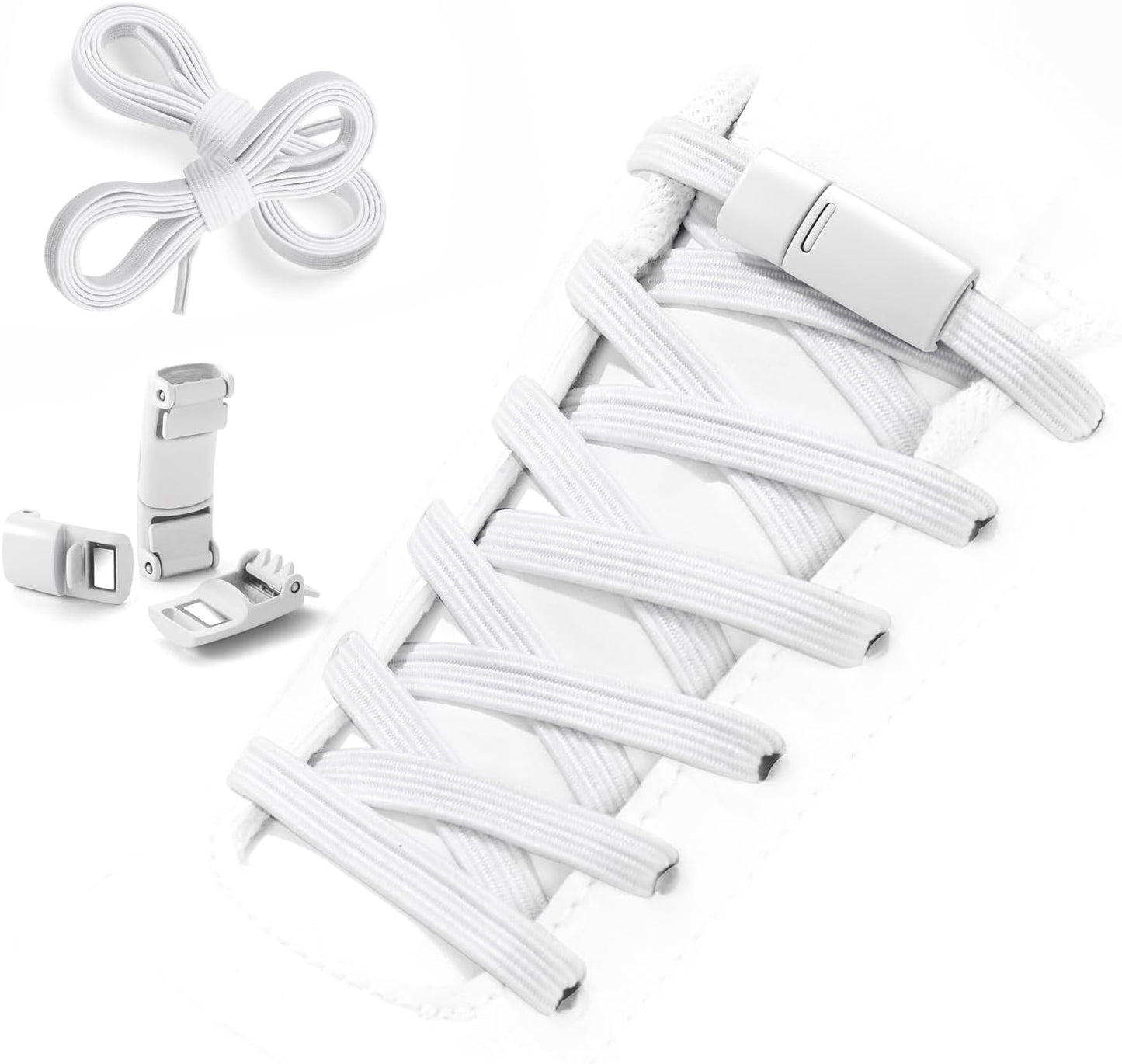 Elastic No-Tie Shoelaces with Lock – Easy On & Off for Kids & Adults