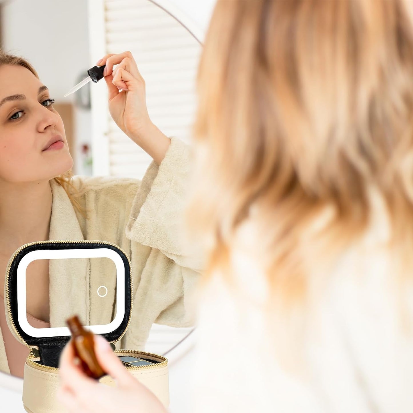 Mini Makeup Bag with LED Lighted Mirror