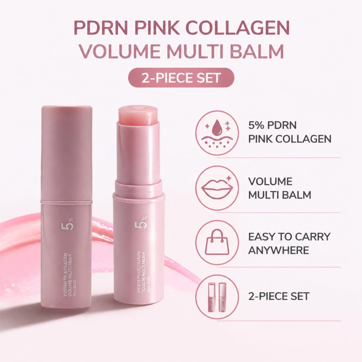 Pink Collagen Volume Multi Balm Stick 2 Pack