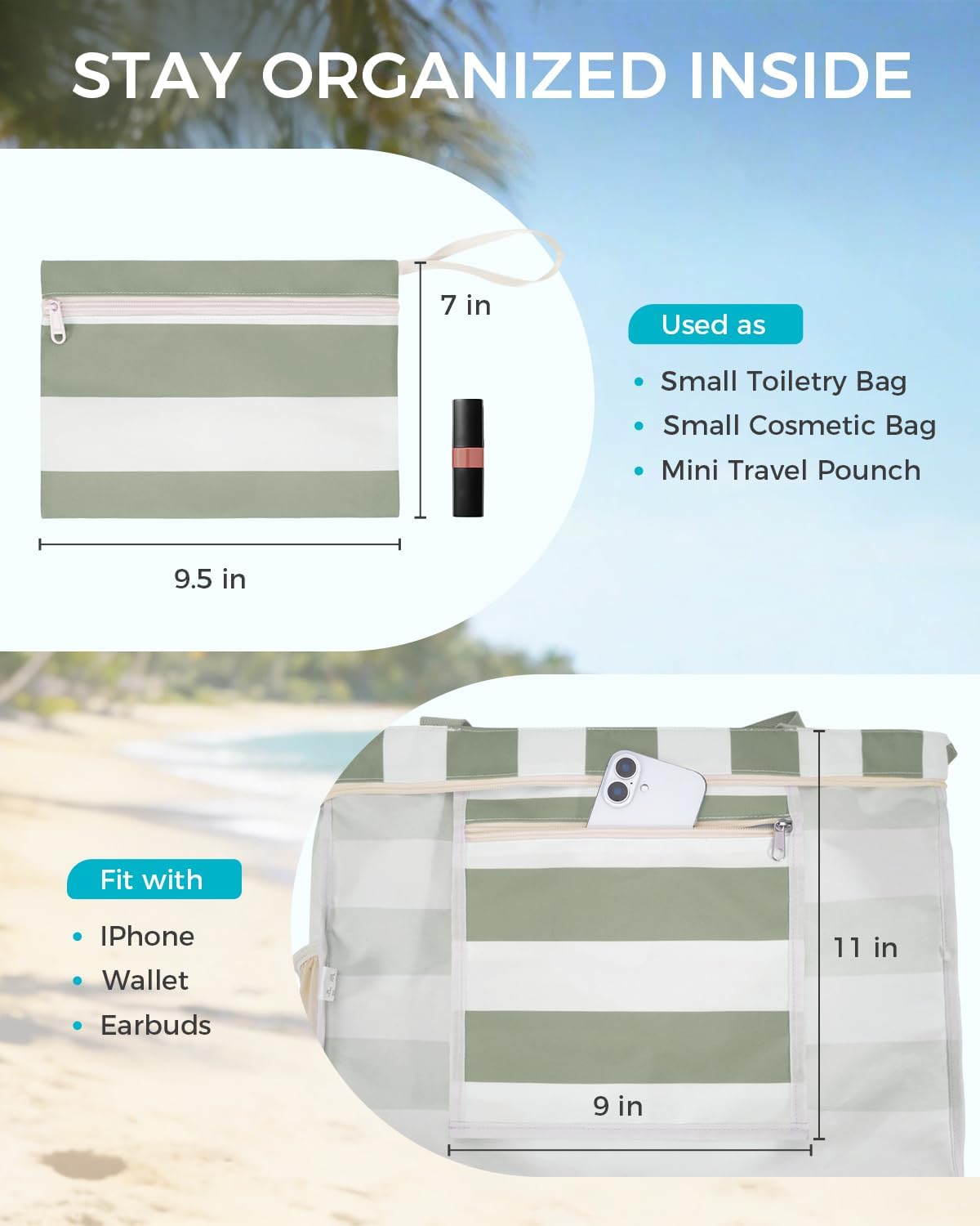Large Waterproof Sand proof Beach Tote Bag