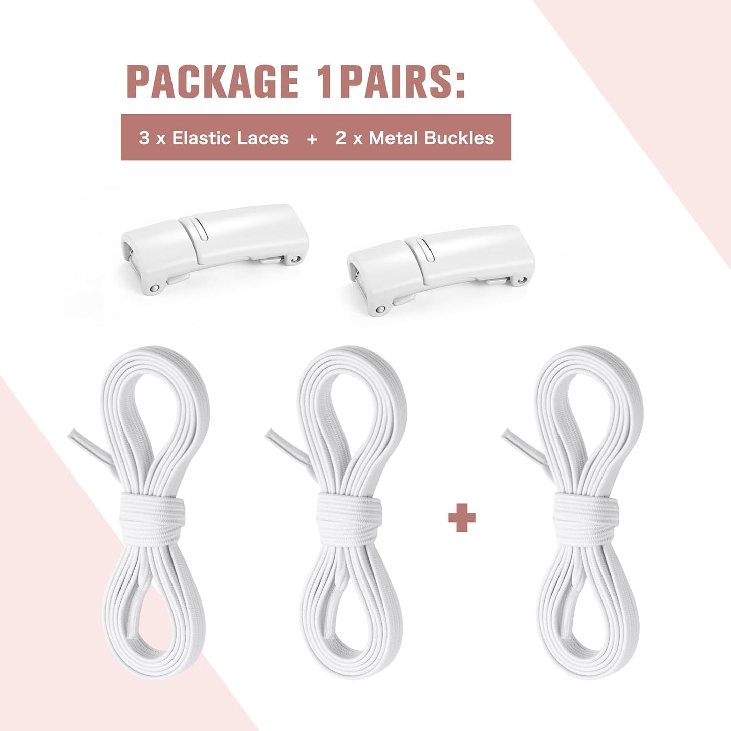 Elastic No-Tie Shoelaces with Lock – Easy On & Off for Kids & Adults