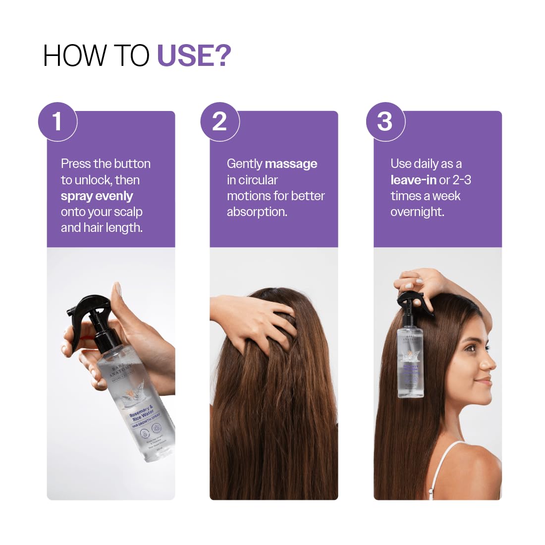 Rosemary Water Spray For Hair Growth With Rice Water 100% Natural Extract