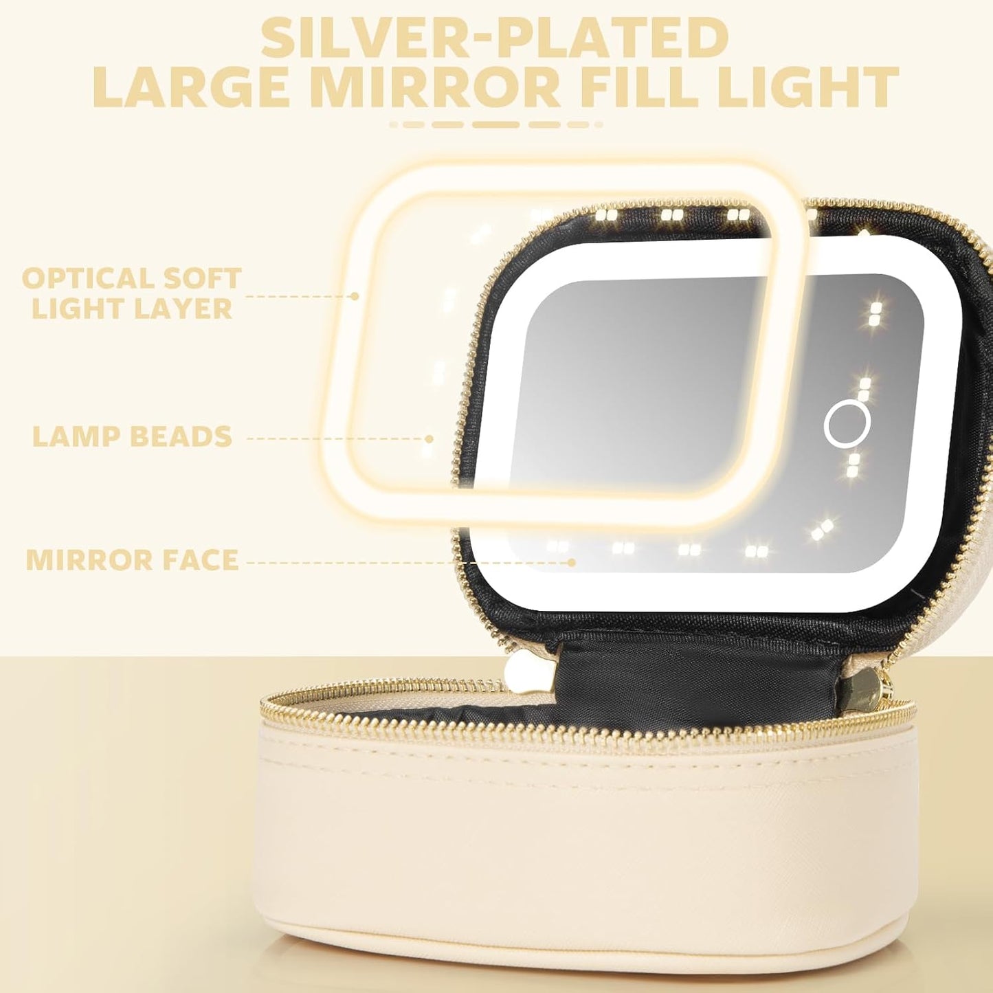 Mini Makeup Bag with LED Lighted Mirror