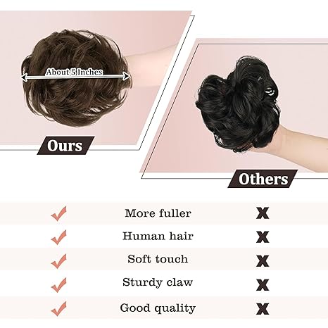 Messy Bun Hair Piece Claw Clip