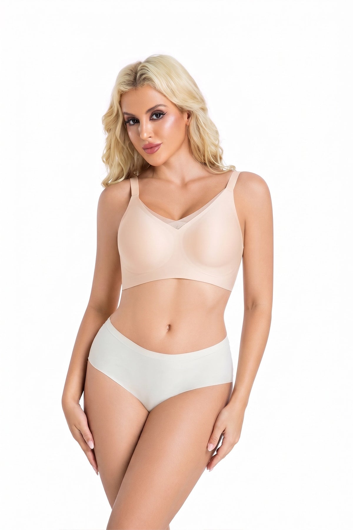 Women's Seamless Lace-Edge Wireless Bra for Everyday Comfort