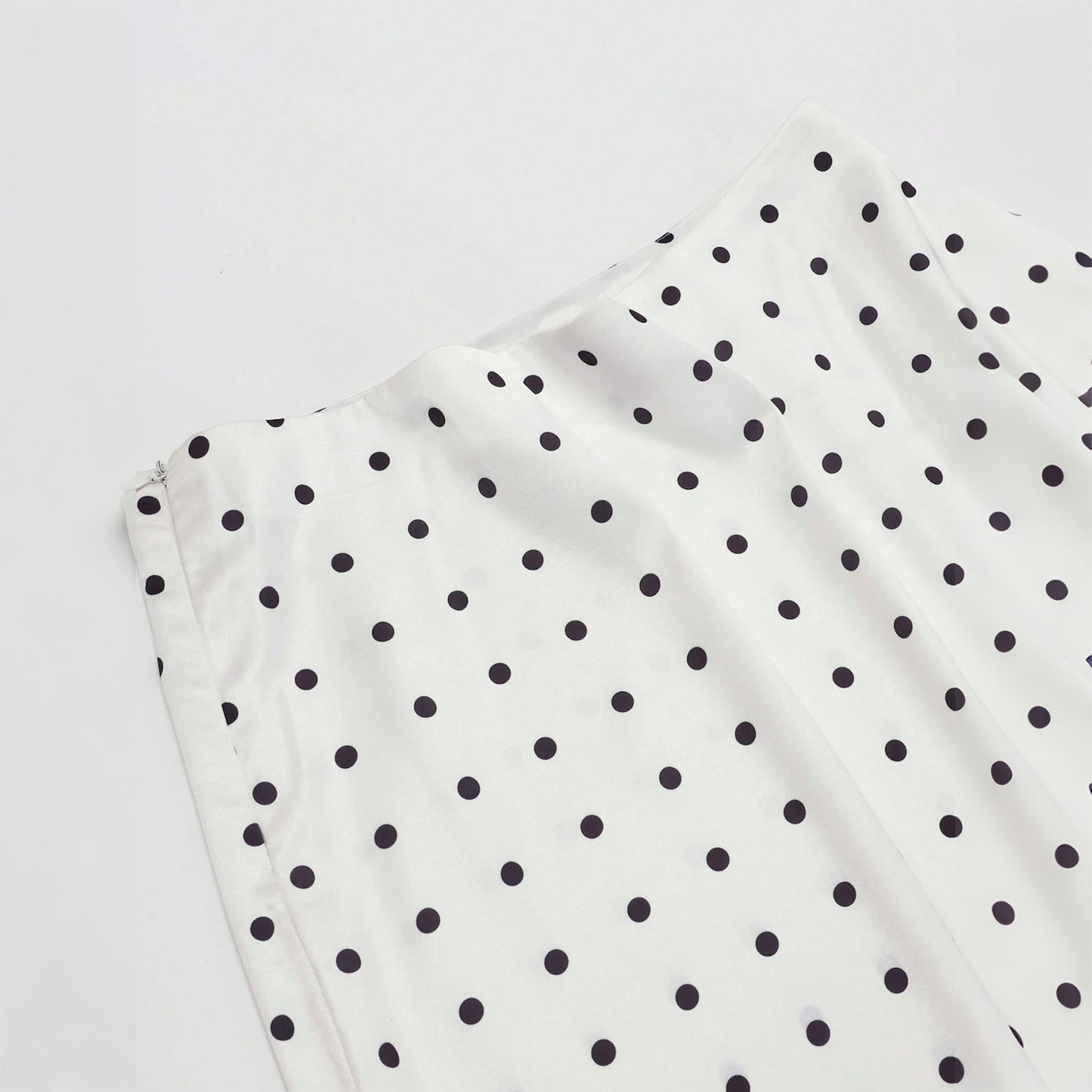 Lace Spliced Polka Dot Midi Skirt