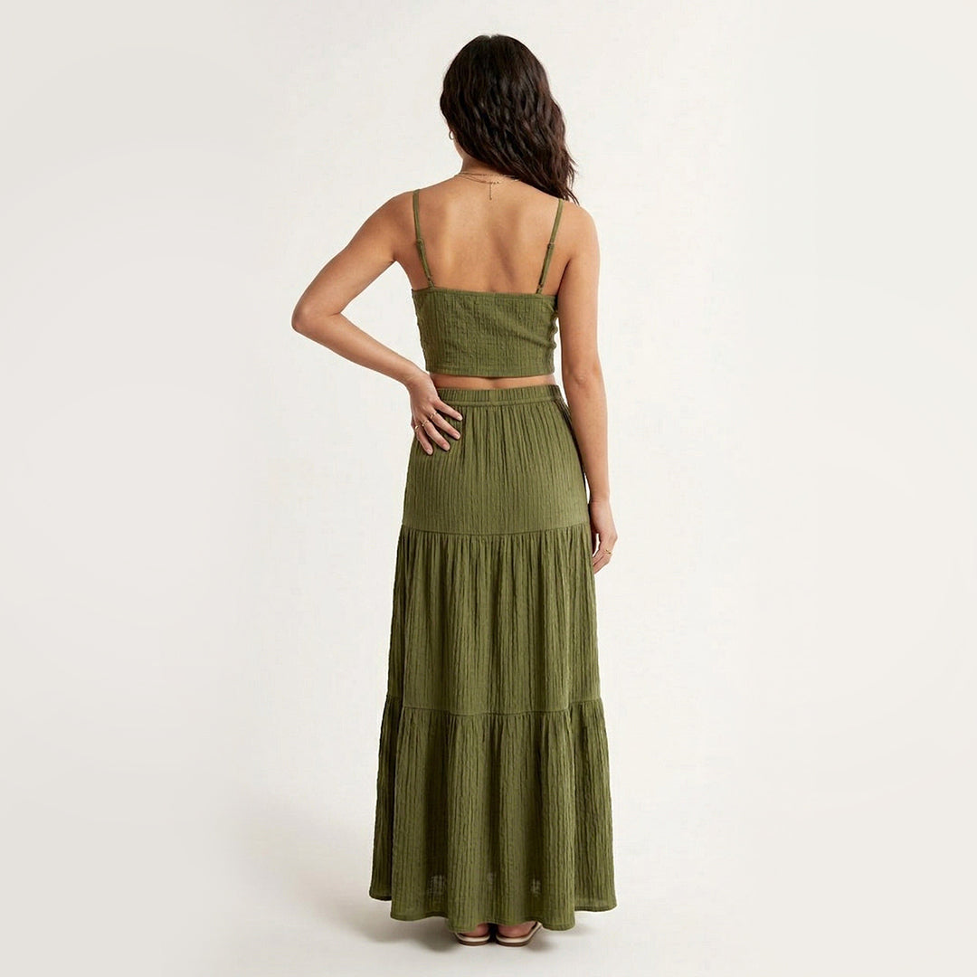 Crop Top Cami & Maxi Skirt Set