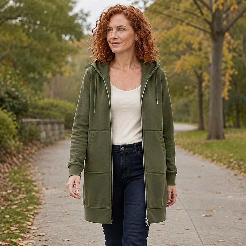 Women’s Longline Casual Hooded Jacket
