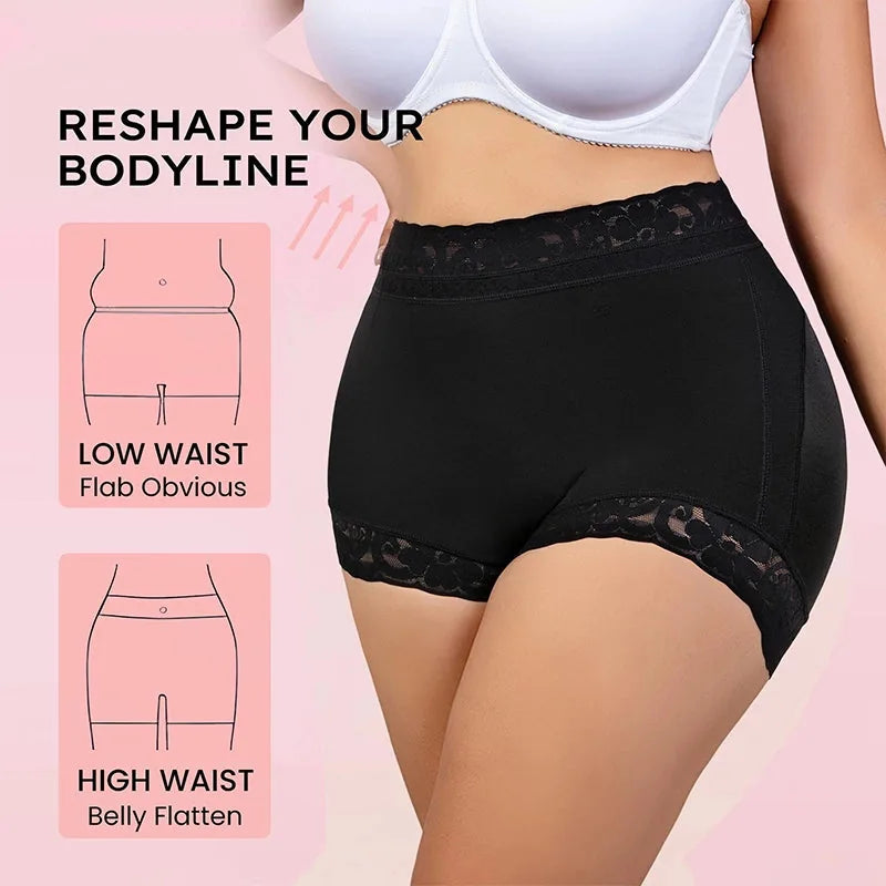 High-Waist Lace Butt-Lift Shapewear Shorts