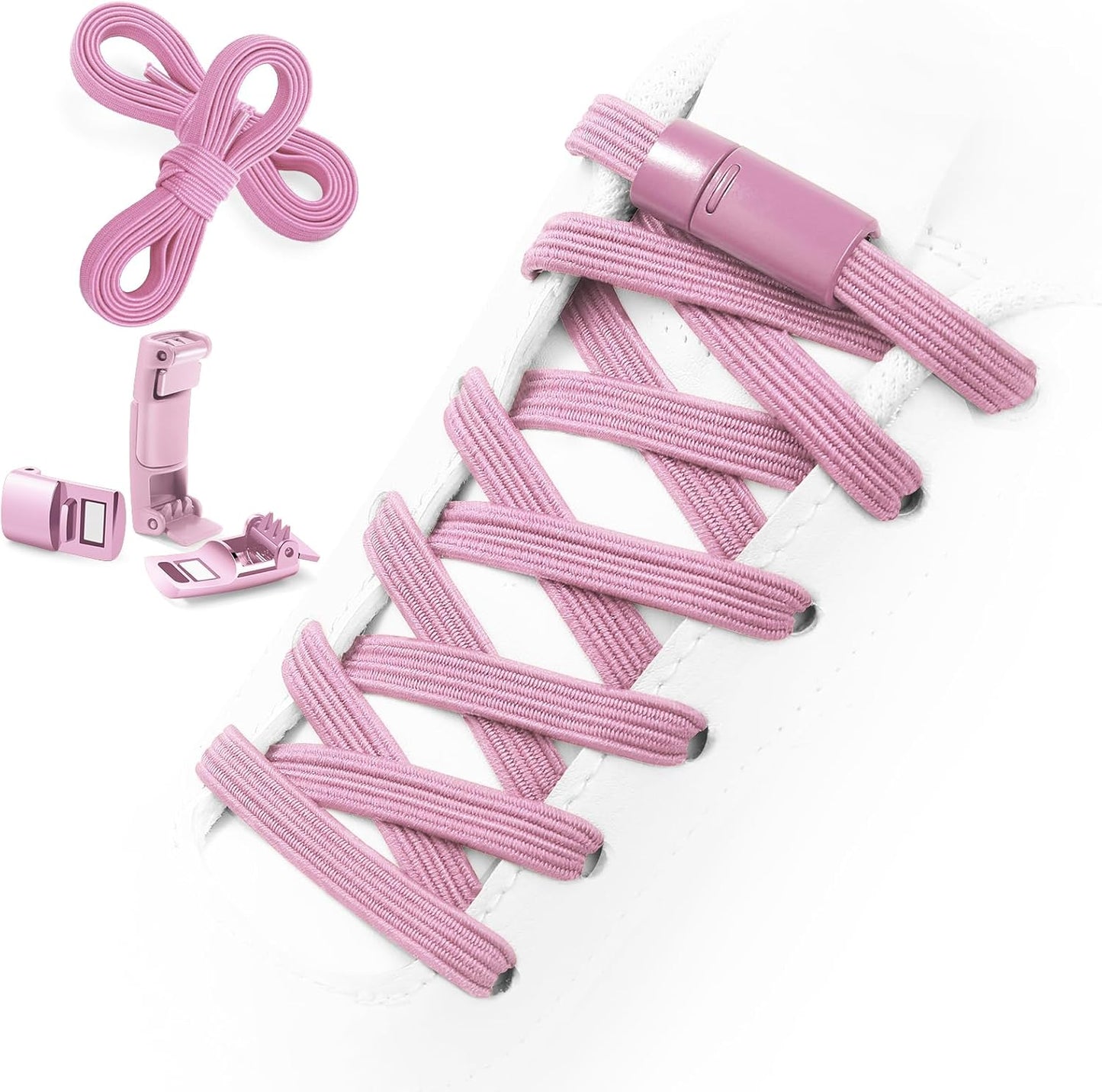 Elastic No-Tie Shoelaces with Lock – Easy On & Off for Kids & Adults