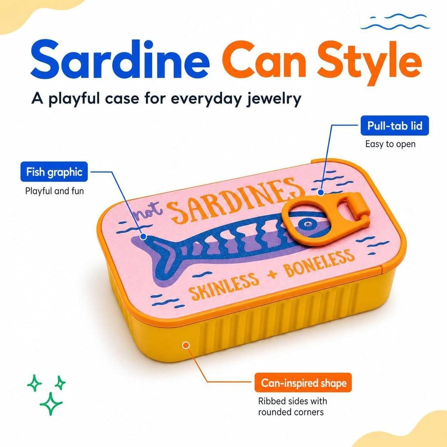 Sardine Tin Travel Jewelry Case