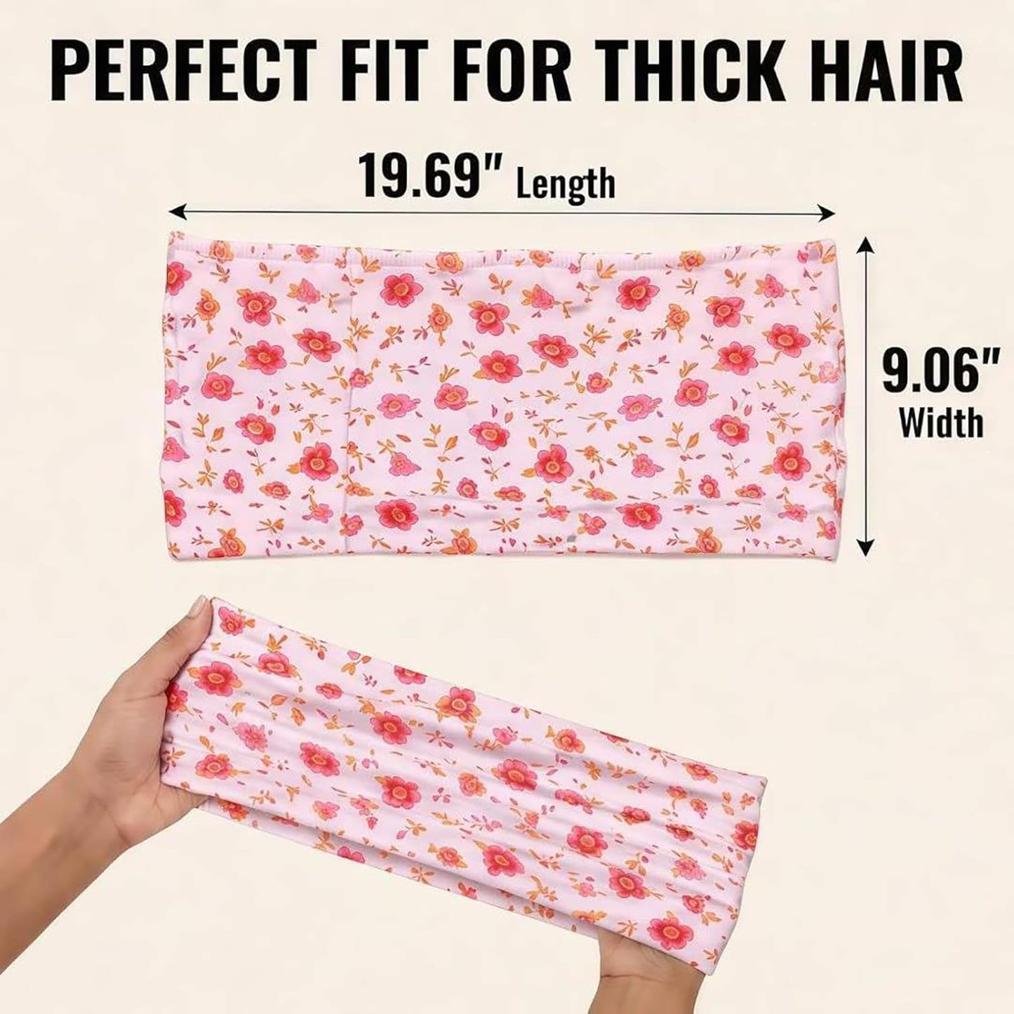 Curly Hair Pineapple Headband – Extra Wide Stretch Sleep Wrap (Flower)