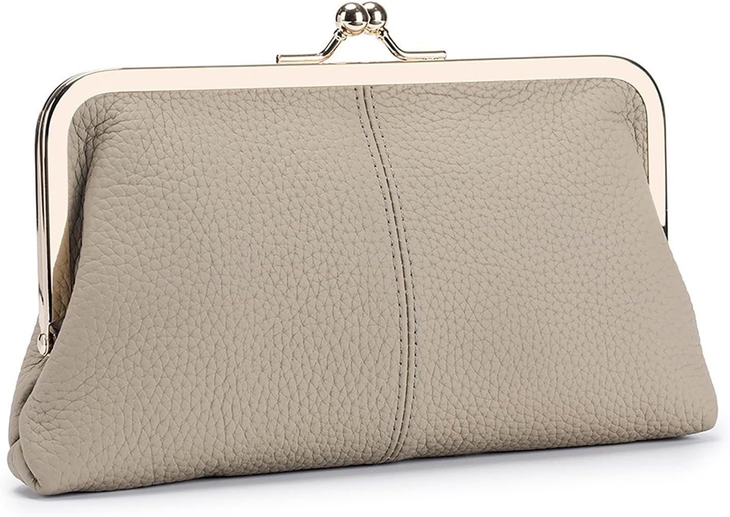 Vintage Kiss Lock Leather Wallet for Women