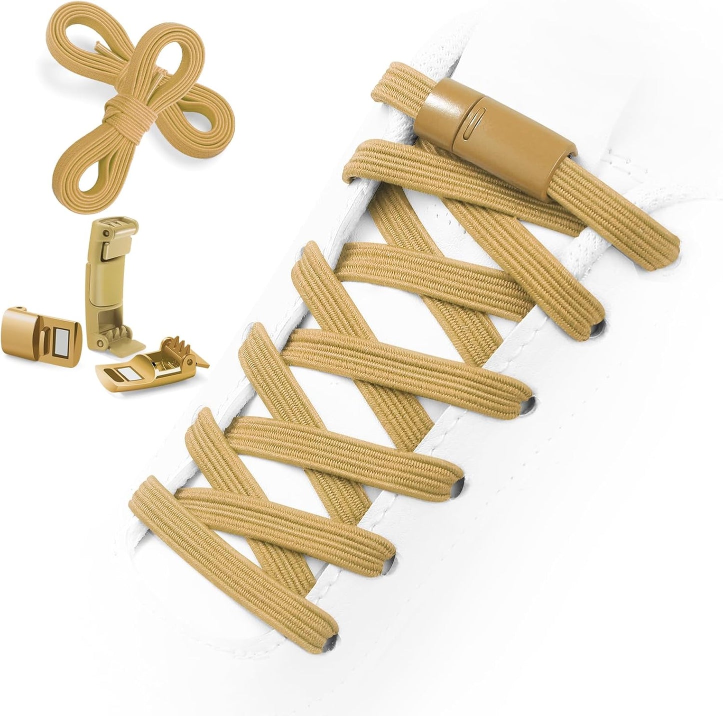 Elastic No-Tie Shoelaces with Lock – Easy On & Off for Kids & Adults