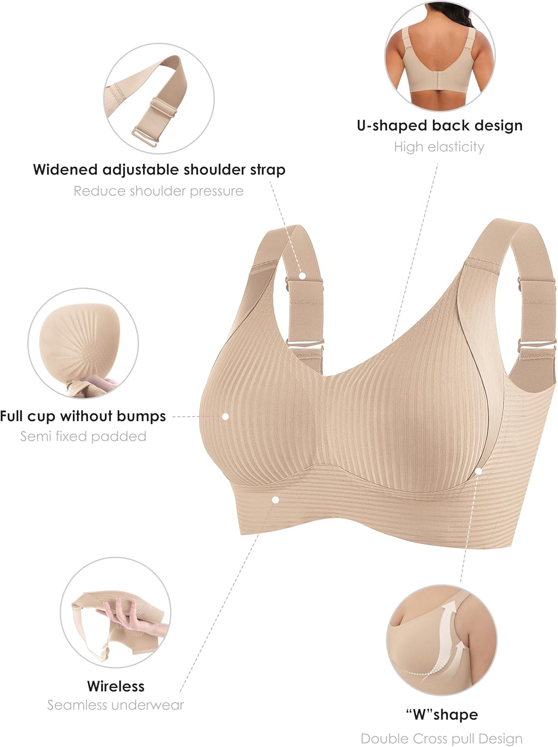 Everyday Bra Comfortable Wireless Padded Bras