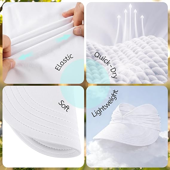 Summer Sun Visor Ponytail Hat 2 Pack