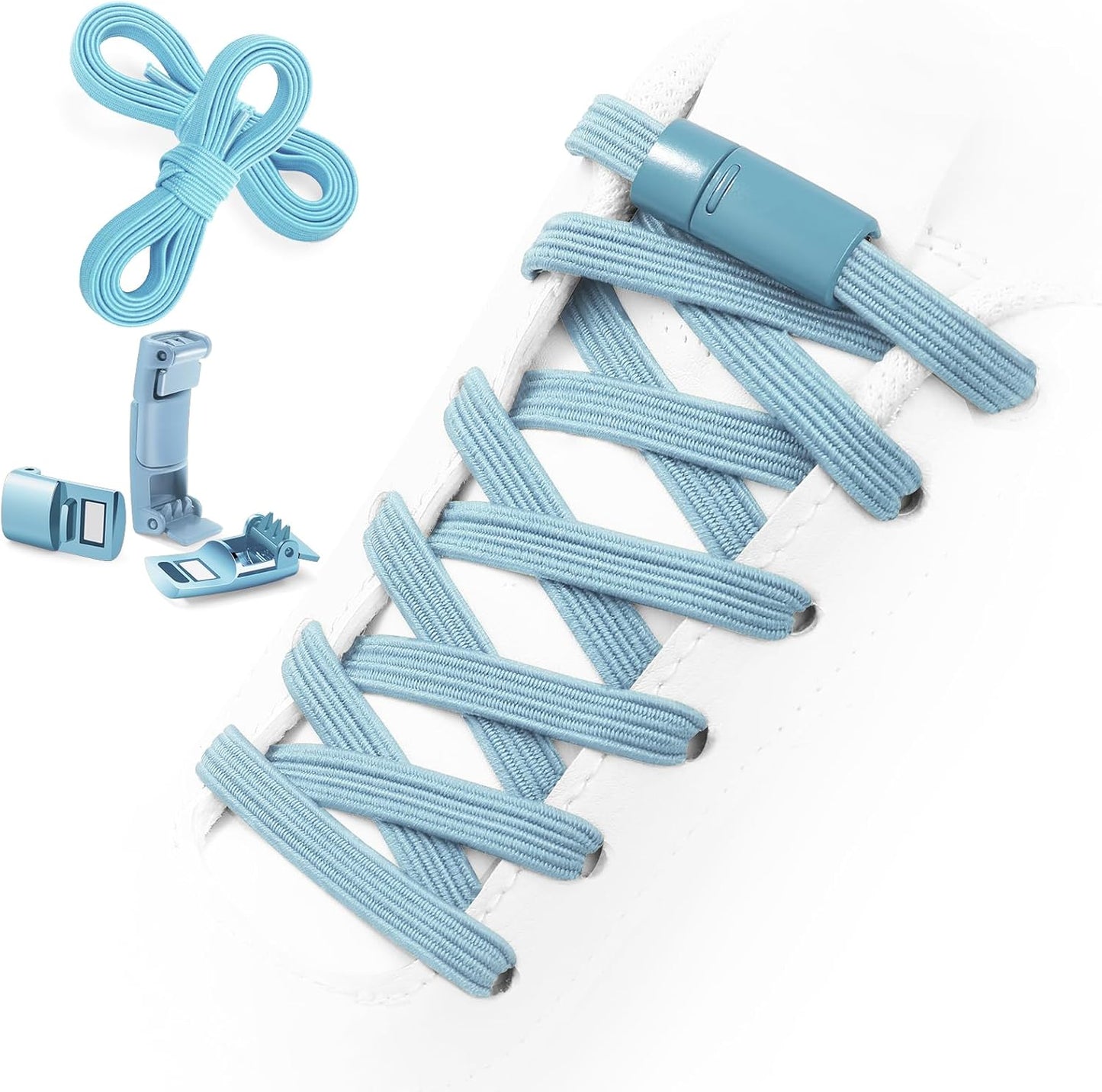 Elastic No-Tie Shoelaces with Lock – Easy On & Off for Kids & Adults