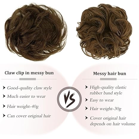 Messy Bun Hair Piece Claw Clip