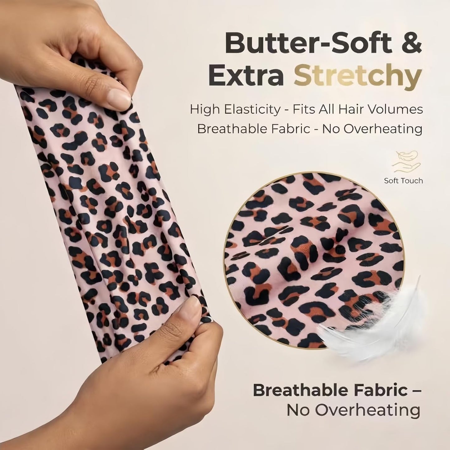 Curly Hair Pineapple Headband – Extra Wide Stretch Sleep Wrap (Flower)