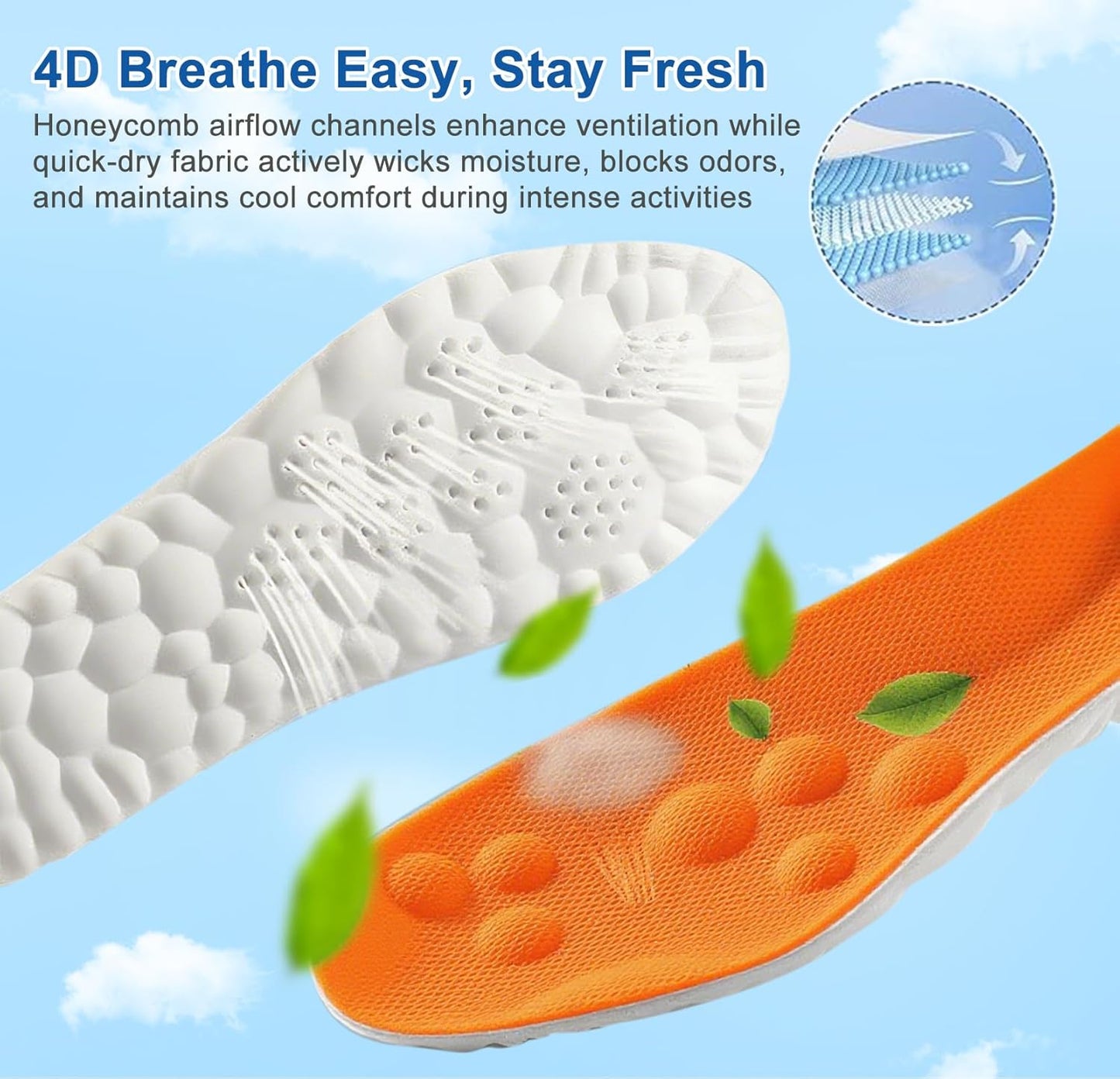 4D Cloud Insoles for Men Women-3 Pairs