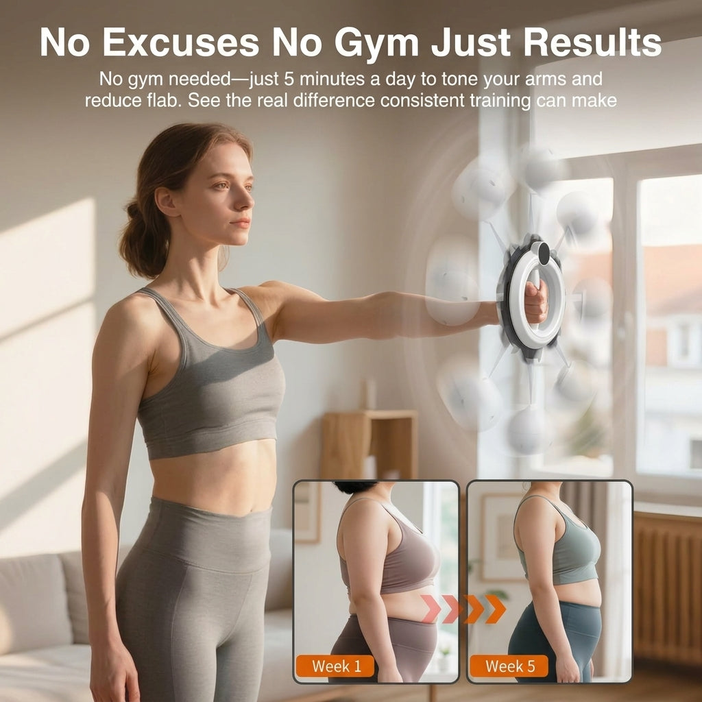 Hand Spin Hula Hoop Arm Toner – Portable Handheld Arm Slimming Exercise Tool