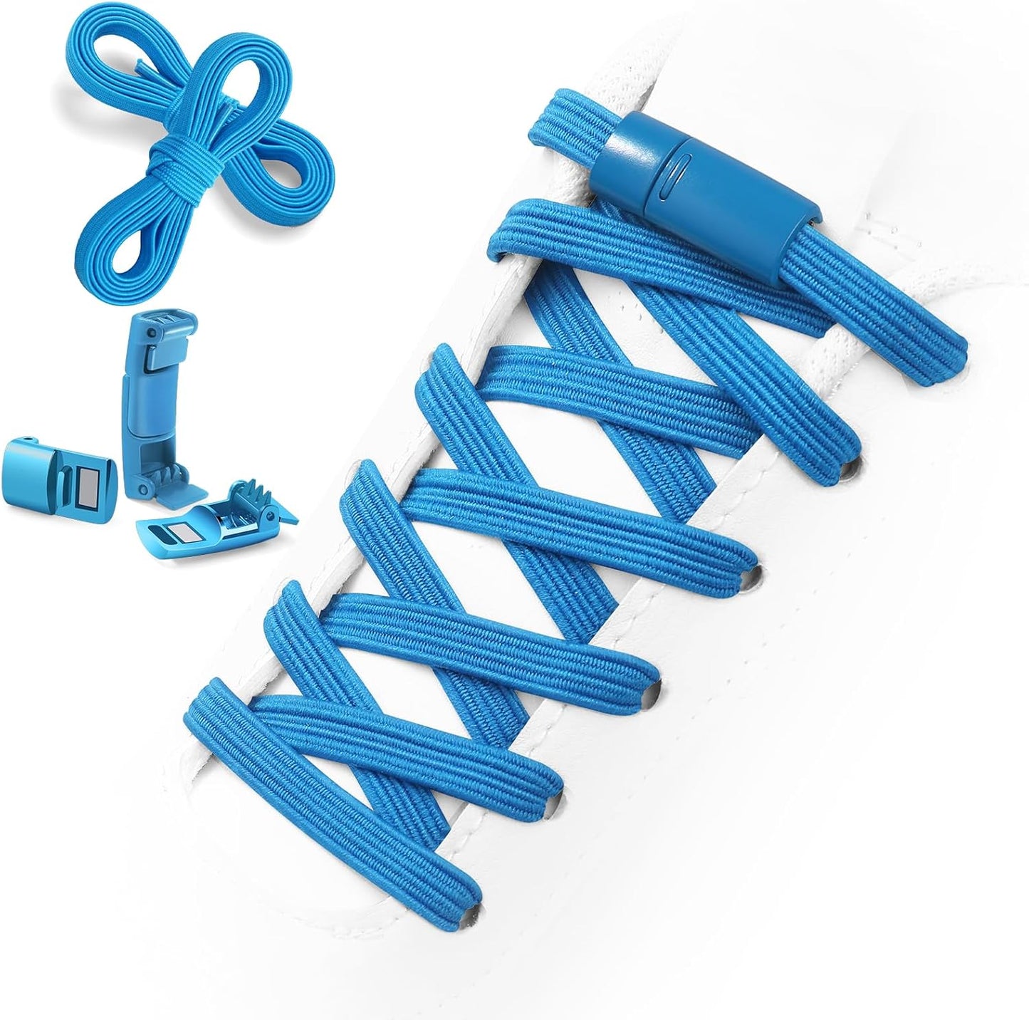 Elastic No-Tie Shoelaces with Lock – Easy On & Off for Kids & Adults