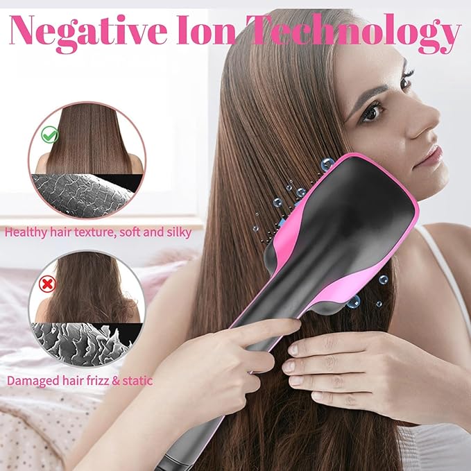 2-in-1 Multi-Functional Hot Air Brush, Wet Dry Hair Dryer Comb