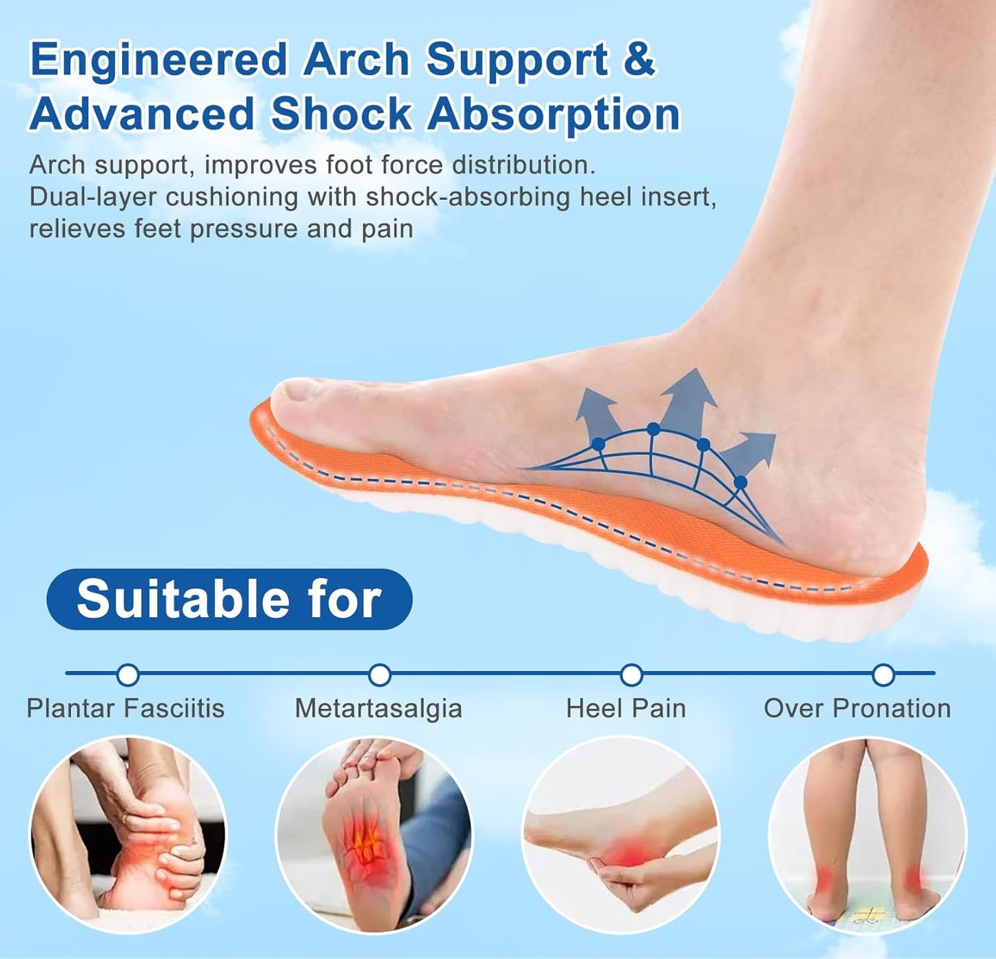 4D Cloud Insoles for Men Women-3 Pairs