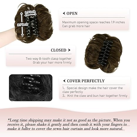 Messy Bun Hair Piece Claw Clip