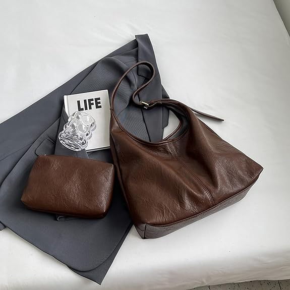 Soft Slouchy Leather-Look Tote Bag