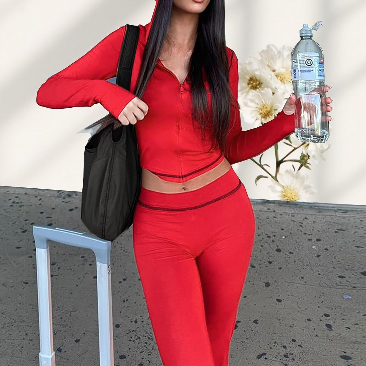 Women’s 2-Piece Leopard Print Set – Zip Hoodie & Flare Pants