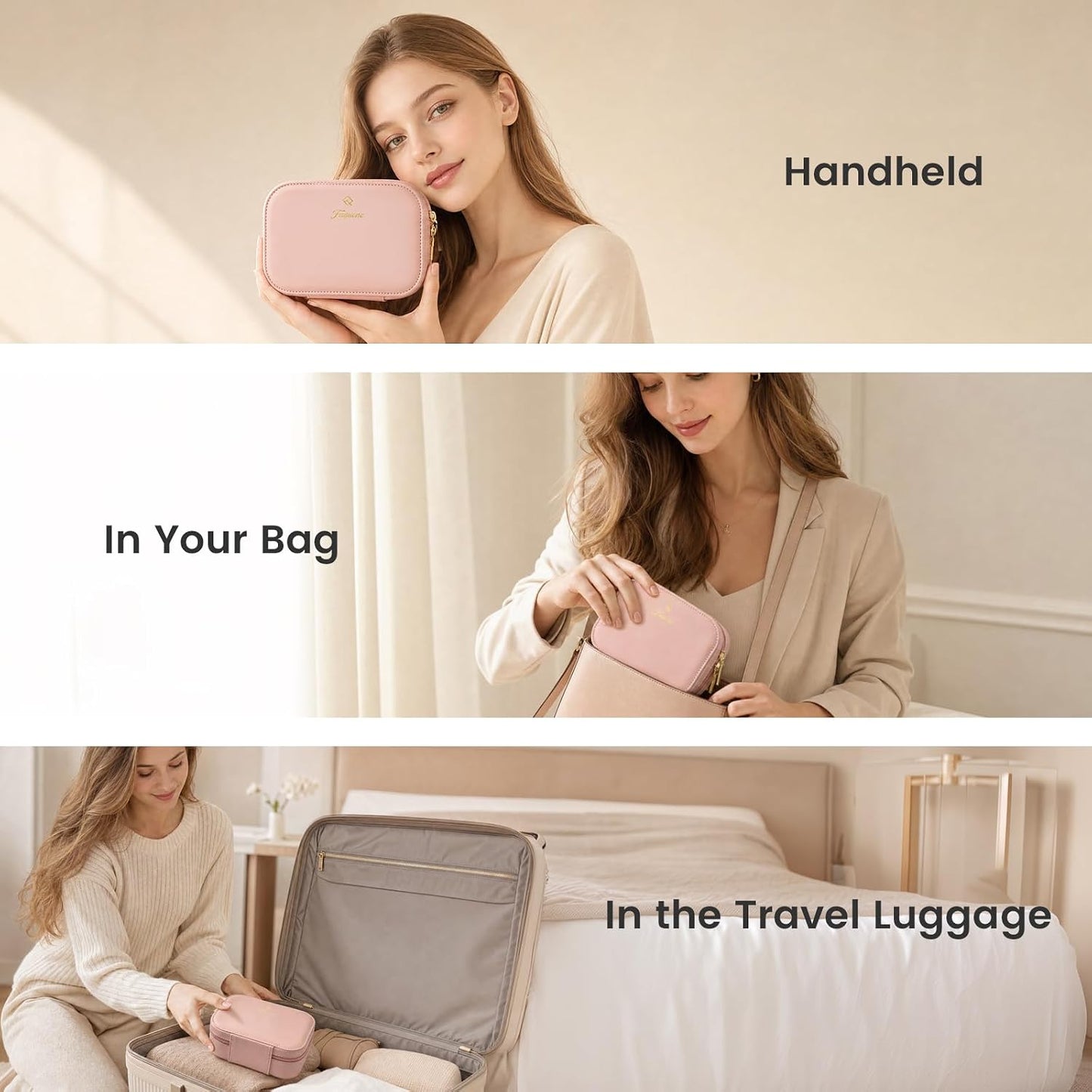 Mini Makeup Bag with LED Lighted Mirror