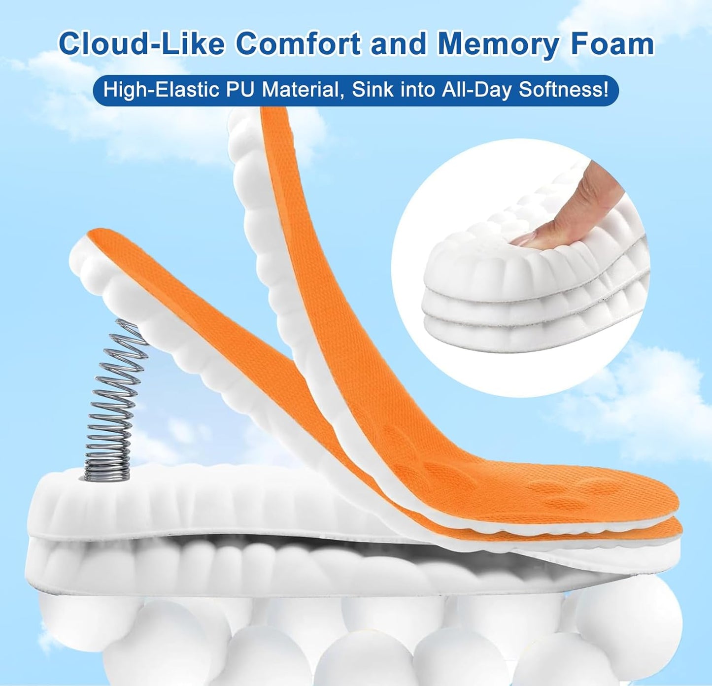 4D Cloud Insoles for Men Women-3 Pairs