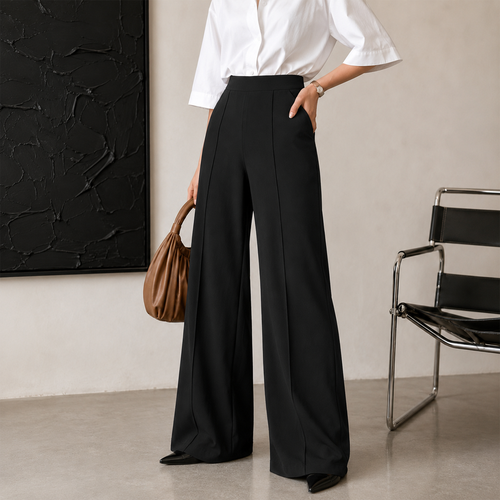 High Waist Straight Leg Casual Dress Pants