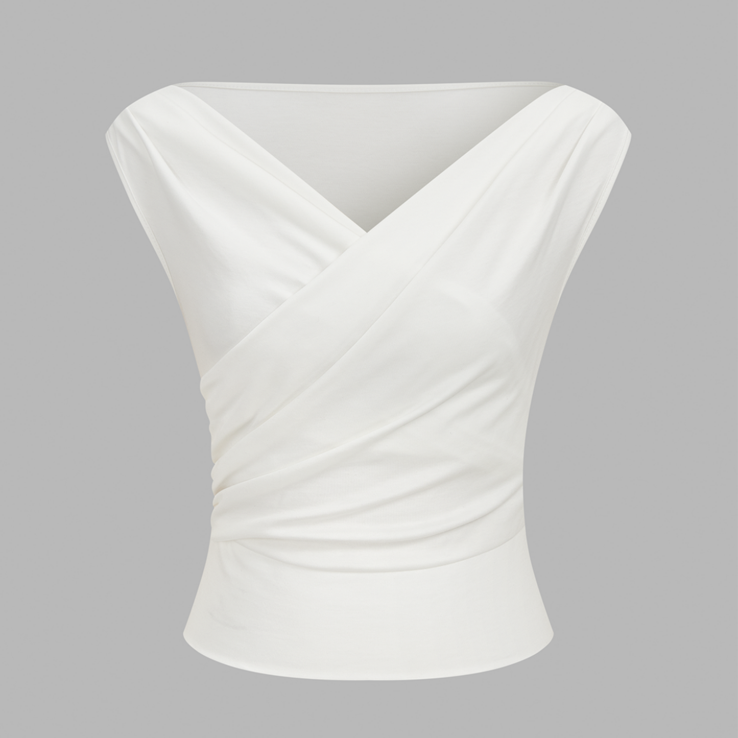 Asymmetric Neckline Ruched Blouse